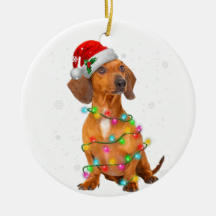 Adorno De Cerámica Dachshund Perros Árboles Navidades Sweater Xmas R