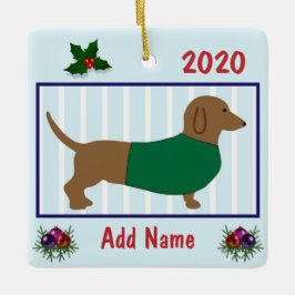 Adorno De Cerámica Dachshund personalizado - Perro de cachorro doxio 