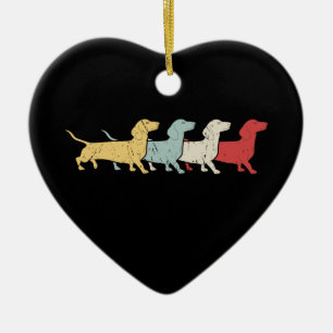 Adorno De Cerámica Dachshund Retro Vintage