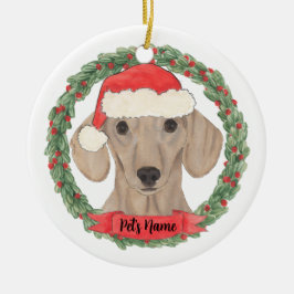 Adorno De Cerámica Dachshund rojo suave personalizado