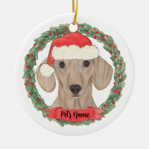 Adorno De Cerámica Dachshund rojo suave personalizado