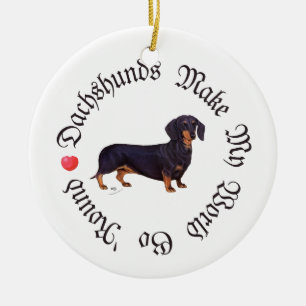 Adorno De Cerámica Dachshunds Hacen Mi Mundo