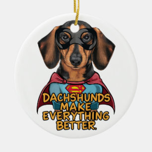 Adorno De Cerámica Dachshunds lo hacen mejor