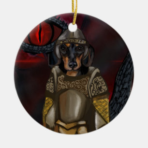 Adorno De Cerámica Dacshund