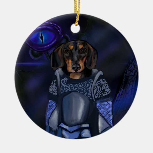 Adorno De Cerámica Dacshund (Frente)