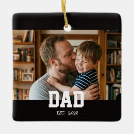 Adorno De Cerámica Dad Established Photo Father's Day Gift Black