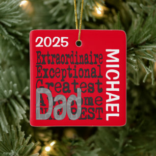 Adorno De Cerámica Dad Extraordinaire PERSONALIZADO