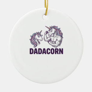 Adorno De Cerámica Dadacorn divertido unicornio papá diseño de camise