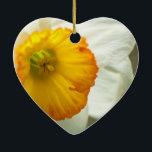 Adorno De Cerámica Daffodil<br><div class="desc">Fotografía de cerca de una flor de Daffodil blanca y amarilla en flor. Este diseño también se aplica a muchos otros productos de Zazzle.</div>