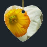 Adorno De Cerámica Daffodil<br><div class="desc">Fotografía de cerca de una flor de Daffodil blanca y amarilla en flor. Este diseño también se aplica a muchos otros productos de Zazzle.</div>