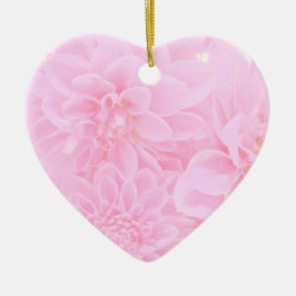 Adorno De Cerámica Dahlias En Rosa Suave