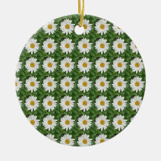 Adorno De Cerámica Daisy blanco (Frente)