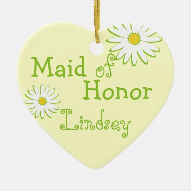 Adorno De Cerámica Daisy Boda Maid of Honor (Frente)