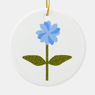 Adorno De Cerámica Daisy Flower Pretty Blue Custom Birthday