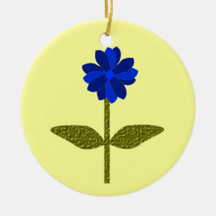 Adorno De Cerámica Daisy Ocean Blue Personalizado Cumpleaños