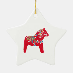 Adorno De Cerámica Dala Horse Ornament