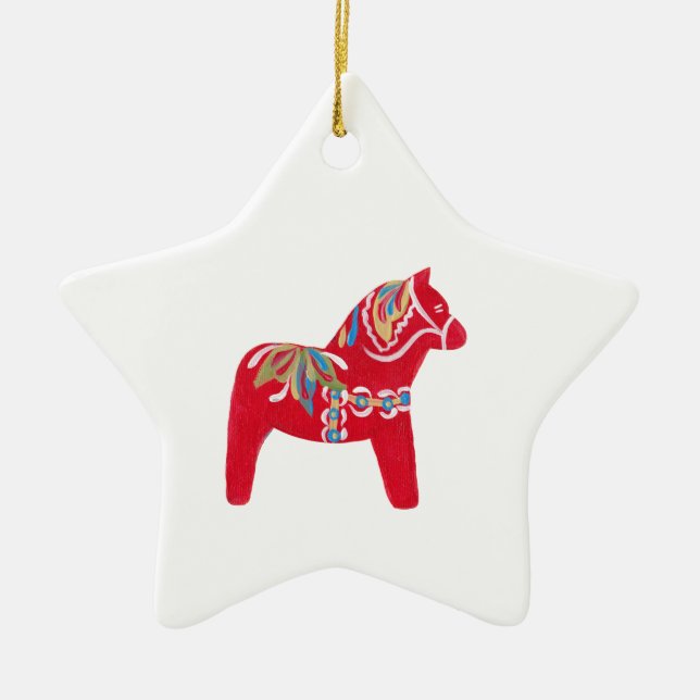 Adorno De Cerámica Dala Horse Ornament (Frente)