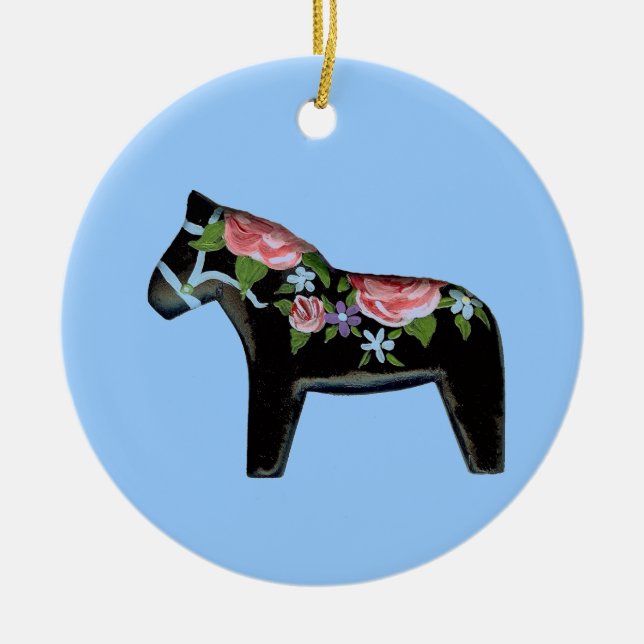 Adorno De Cerámica Dala Horse Ornament (Frente)