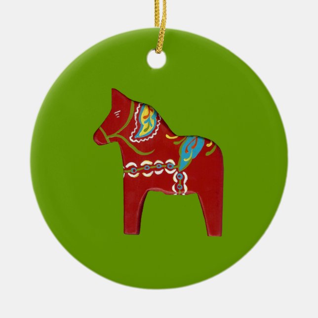 Adorno De Cerámica Dala Horse Ornament (Frente)