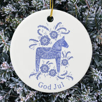 Dala Sueca Caballo Dios Jul Azul Blanco