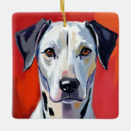 Adorno De Cerámica Dálmata | Pintura de perro Mascota Acuarela