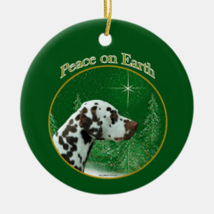 Adorno De Cerámica Dalmatian (hígado) Paz