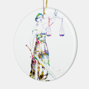 Adorno De Cerámica Dama de la Justicia