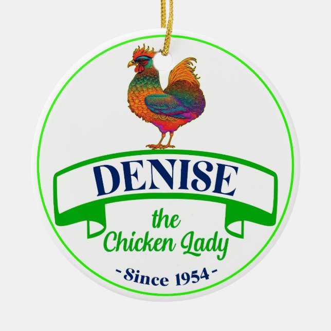 Adorno De Cerámica Dama de pollo (Frente)