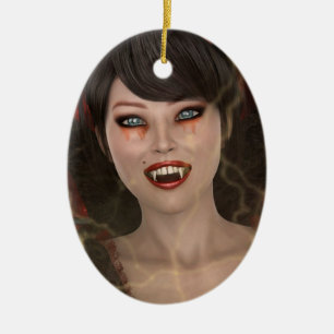 Adorno De Cerámica Dama vampiro
