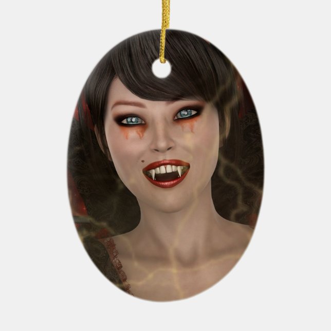 Adorno De Cerámica Dama vampiro (Frente)