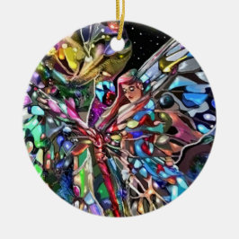 Adorno De Cerámica ¡Dama y mariposa!