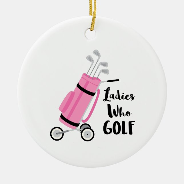 Adorno De Cerámica Damas De Golf (Frente)