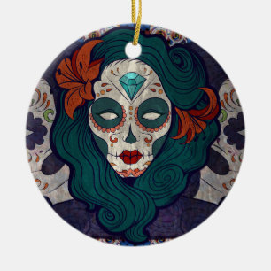 Adorno De Cerámica Damas de la Calavera