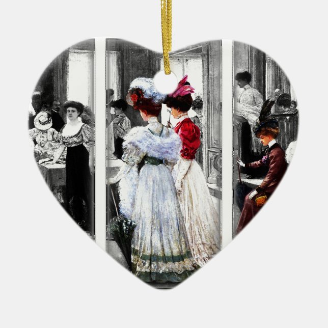 Adorno De Cerámica damas victorianas de época (Frente)