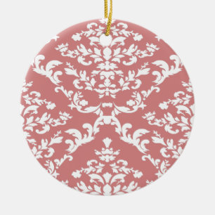 Adorno De Cerámica Damask Bold Rosa en Emporiomoffa