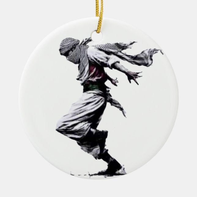 Adorno De Cerámica Dance Dabke palestino (Frente)