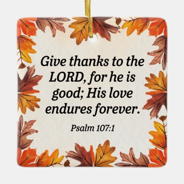 Adorno De Cerámica Dar las gracias (Anverso)