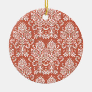 Adorno De Cerámica Dark Coral Victorian Damask
