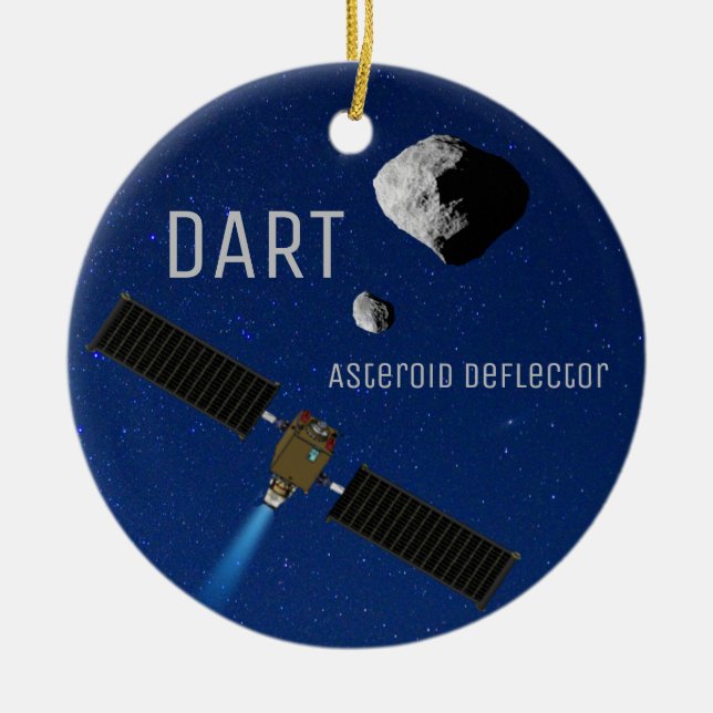 Adorno De Cerámica DART Asteroide Deflectando la nave espacial (Frente)