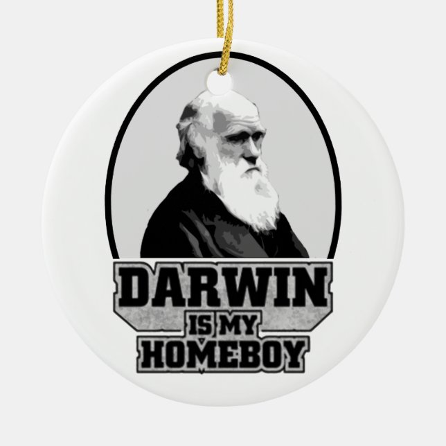 Adorno De Cerámica Darwin es mi Homeboy (Frente)