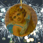 Adorno De Cerámica Das Kind, El Niño<br><div class="desc">Collage de medios mixtos de Angelandspot reproducido en un adorno.</div>