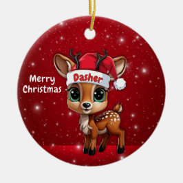 Adorno De Cerámica Dasher Baby Deer, Fawn, Doe, Reindeer🦌 🎄