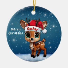 Adorno De Cerámica Dasher Baby Deer, Fawn, Doe, Reindeer🦌 🎄