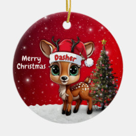 Adorno De Cerámica Dasher Bebé Ciervo, Cria, Cierva, Reno🦌 🎄