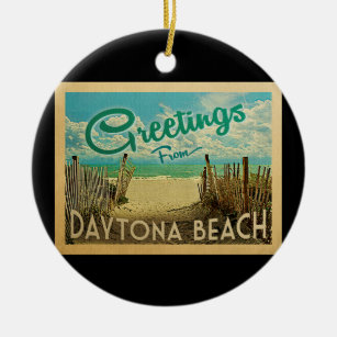 Adorno De Cerámica Daytona Beach Vintage Travel