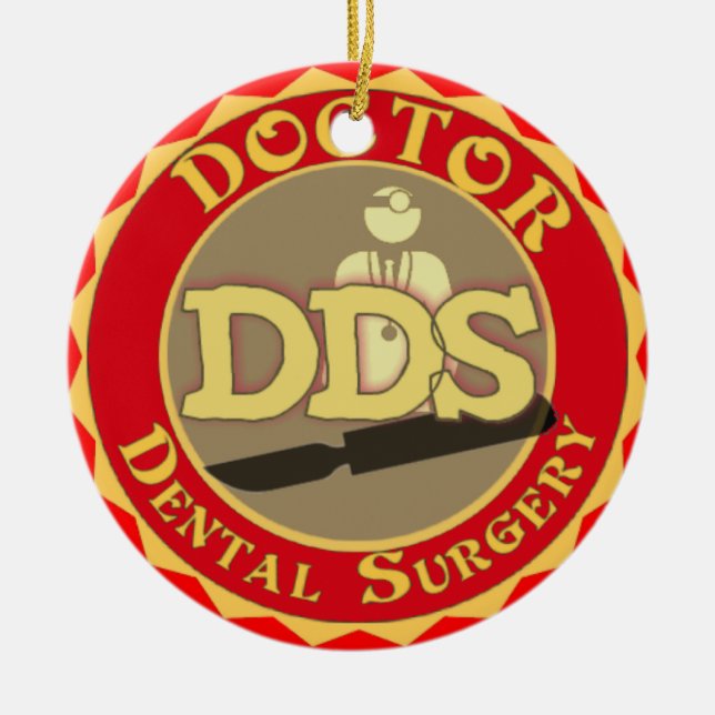 ADORNO DE CERÁMICA DDS MÉDICO DENTAL SURGERY NAVIDAD ORNAMENTAL (Frente)