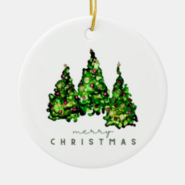 Adorno de cerámica de árbol de Navidad con diseño 