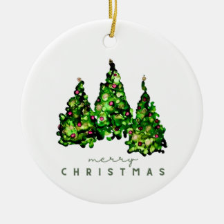 Adorno de cerámica de árbol de Navidad con diseño 