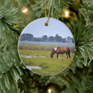 Adorno de cerámica de caballos salvajes de Assatea
