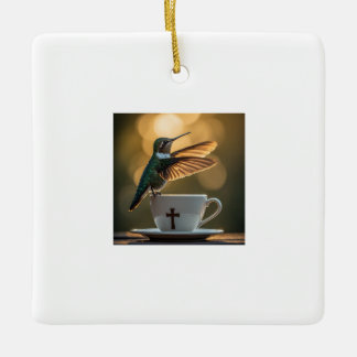 Adorno de cerámica de colibrí